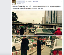 Người đàn ông thản nhiên đi vệ sinh giữa ngã tư thủ đô