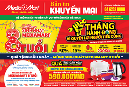 8.000 sản phẩm điện máy sập giá sốc – Mừng sinh nhật MediaMart 8 tuổi