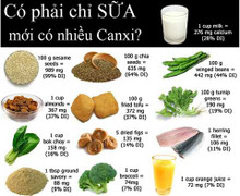 Bổ sung canxi không nhất thiết phải uống sữa