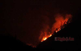 Cháy rừng ở Nghệ An lan dài hơn 10km