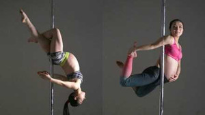 Vũ công mang bầu 9 tháng múa cột khiến dân mạng xôn xao