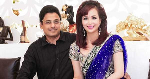 Hoa hậu Diệu Hoa rạng rỡ bên chồng Ấn độ