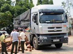 Bắt xe tải gắn mác cơ quan báo chí để chở gỗ lậu