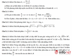 Đề thi minh họa kỳ thi THPT quốc gia môn Toán 2015