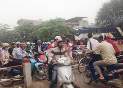 Tàu hoả phanh gấp tránh xe máy: 'Con vật còn biết tránh, con người sao lại lao vào?'