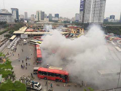 Thực hư thông tin xe khách bốc cháy ngùn ngụt tại bến xe Mỹ Đình
