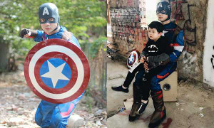 Tim hóa siêu anh hùng Captain America để giúp con trai thực hiện ước mơ