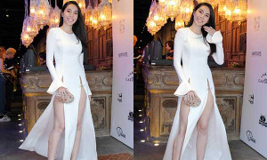 Thuỷ Tiên váy xẻ đến tận bụng phản cảm khó chấp nhận