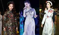 Thu Minh – Đông Nhi – Diễm My diện áo dài nổi bật trên phố đi bộ