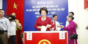 Ảnh, video: Nhiều lãnh đạo Đảng, Nhà nước bỏ phiếu bầu cử