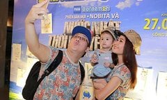 Diễn viên Gia Bảo đưa vợ con trở về tuổi thơ cùng Doraemon