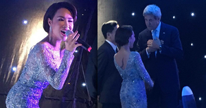 Uyên Linh được mời trò chuyện sau khi hát tặng ông John Kerry
