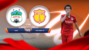Trực tiếp HAGL vs Nam Định, vòng 8 V-League 2019