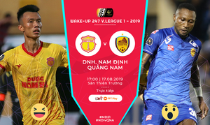 Video trực tiếp Nam Định vs Quảng Nam, vòng 21 V-League 2019