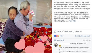 Con gái cụ bà ôm chặt cụ ông trên giường bệnh gây 'bão' mạng: 'Có người nói tôi ghép ảnh câu like'
