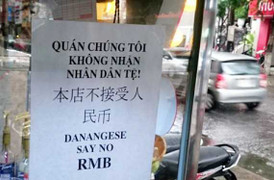 Đà Nẵng: Hàng loạt cửa hàng treo biển không nhận tiền Nhân dân tệ