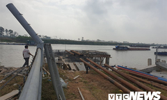 Chưa được phép thi công, Cty Xăng dầu Hưng Yên đã ép cọc phá hoại kè sông