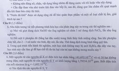 Đề thi Hóa và Lý vào lớp 10 chuyên ở Hà Nội