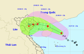 Bão Wipha hướng đất liền Quảng Ninh - Nam Định, gây mưa to toàn Bắc Bộ