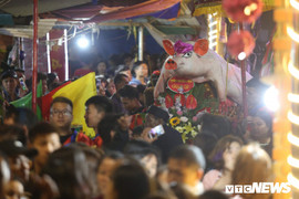 Hàng nghìn người thức trắng đêm xem rước 'ông lợn' nặng hàng trăm cân ở La Phù