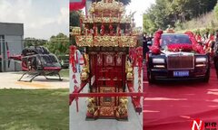 Choáng với đám cưới được làm như phim cổ trang, kiệu rước và sính lễ bạc tỷ