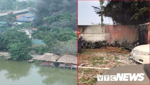 Dân đốt rác làm cháy bãi chứa xe vi phạm giao thông ở Hà Nội