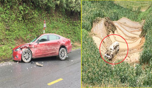 Ô tô 7 chỗ lao xuống vực sâu 100m sau va chạm, 3 người bị thương ở Lào Cai