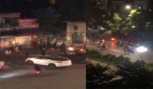 Hai nhóm côn đồ cầm dao giết lợn, kiếm rượt đuổi nhau như chốn vô luật pháp giữa phố Hà Nội