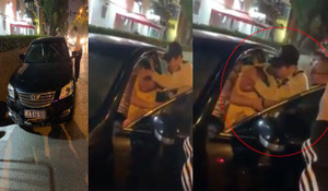 Camry biển xanh 80A gây tai nạn ở Hà Nội rồi bỏ chạy, tài xế cố thủ trong xe