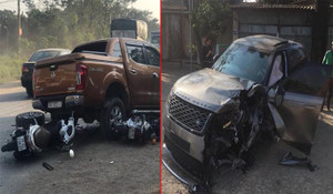 Xe Range Rover tông liên hoàn 4 ô tô và xe máy ở Hà Nội