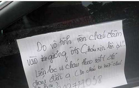 Làm vỡ gương, để lại số điện thoại, lời xin lỗi trên kính ô tô: Nam sinh lên tiếng