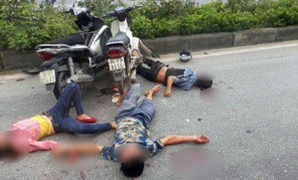 Hai xe máy đối đầu, 4 nạn nhân nhập viện cấp cứu