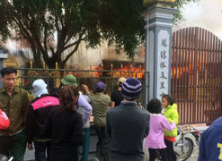 Hỏa hoạn thiêu rụi ngôi đình cổ hàng trăm tuổi ở Thái Bình