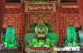 Ảnh: Ngôi đền vừa làm lễ khai quang an vị tượng Chủ tịch Hồ Chí Minh và Đại tướng Võ Nguyên Giáp