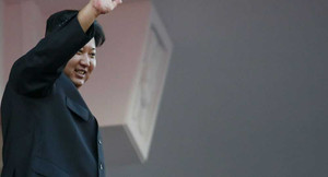 Hình ảnh Kim Jong-un xuất hiện trên đường phố St. Petersburg