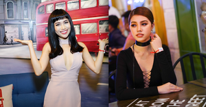 Sĩ Thanh đọ vẻ xinh đẹp bên Hoa hậu Jolie Nguyễn