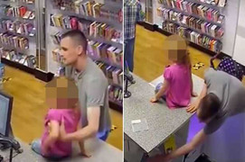 Bố dùng con gái nhỏ làm lá chắn để trộm điện thoại trong cửa hàng