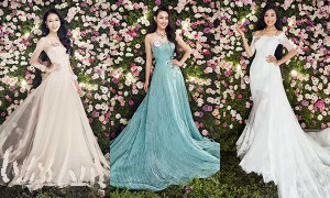 Thí sinh Hoa hậu Việt Nam khoe dáng đẹp lộng lẫy trong trang phục dạ hội