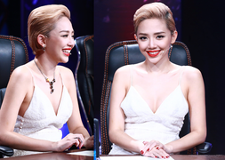 Mỏi mắt ngắm Tóc Tiên diện đầm hai dây xẻ sâu