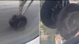 Lốp máy bay phát nổ, rách tả tơi khi đang cất cánh