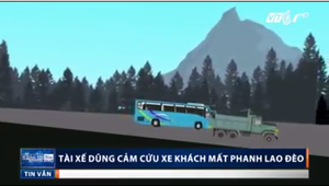 Xe tải cứu xe khách mất phanh lao đèo thế nào?