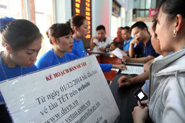 Giá vé tàu tết năm nay tăng 5-10%