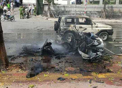 Vụ nổ taxi ở Quảng Ninh: Hành khách tự tử bằng mìn tự tạo