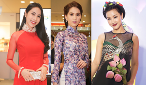 Ngọc Trinh, Thuỷ Tiên, Maya đọ sắc với áo dài xuyên thấu cách tân