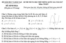 Công bố đề thi minh họa kỳ thi THPT quốc gia 2017