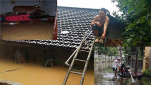 Ảnh: Muôn kiểu chống mưa ngập kỷ lục của dân miền Trung