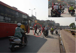 Xe khách tạt đầu, đánh võng đón khách giữa 2 chốt CSGT ở Hà Nội