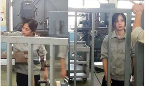 Cô gái xinh đẹp làm việc trong công xưởng khiến dân mạng xôn xao