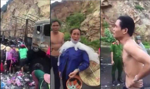 Cháy xe tải chở hàng, tài xế đứng khóc, bất lực nhìn đám đông 'hôi của'