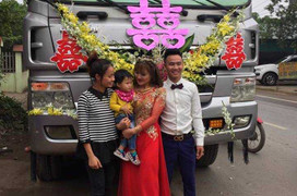 Phát sốt với màn rước dâu bằng xe tải của chú rể Vĩnh Phúc